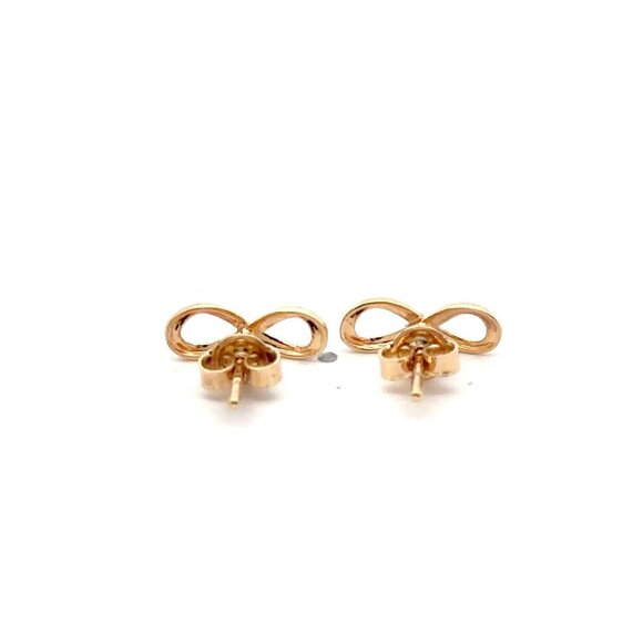 18K Gold Earrings Infinity 1.46 grams Small - Picture 4 of 13